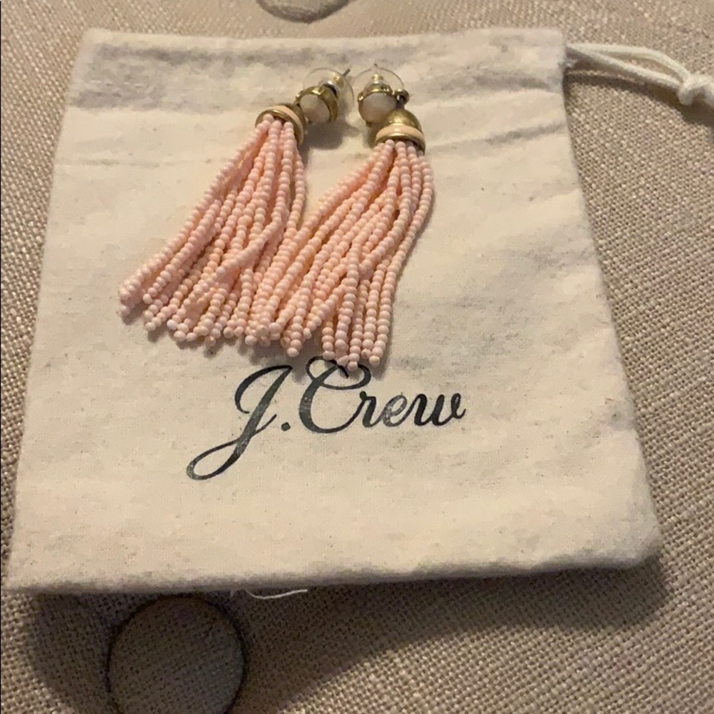 J. Crew pink tassel earrings